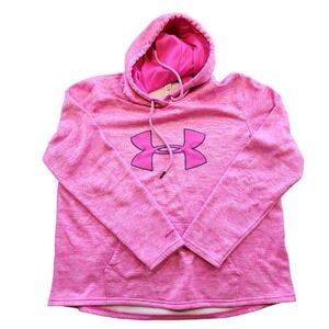 Under Armour Hoodie Womens Size Large Pink ColdGear Storm 1 Pullover Long Sleeve